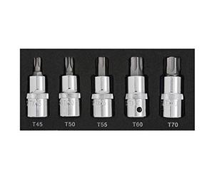 BlueSpot Tools 1505 - Juego de brocas Torx de 1/2 pulgadas (T45-T70) (5 unidades, espuma EVA)