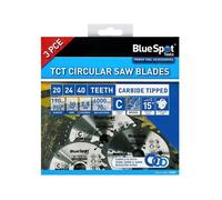BlueSpot Tools Juego de 3 Hojas de Sierra Circular TCT 190mm