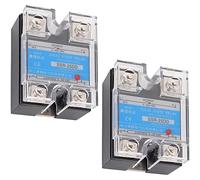 BlueStars Relé de estado sólido SSR-25DD CC a CC entrada 3-32 V CC a salida 5-200 V CC 25 A cubierta de plástico monofásico (paquete de 2)