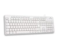 Bluestork KB Media Office - Teclado Blanco con Cable USB con 15 Teclas Multimedia, fácil conexión, diseño Ligero y Robusto, Teclado AZERTY, ergonómico y silencioso - PC Windows y Linux