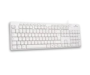 Bluestork KB Media Office - Teclado Blanco con Cable USB con 15 Teclas Multimedia, fácil conexión, diseño Ligero y Robusto, Teclado AZERTY, ergonómico y silencioso - PC Windows y Linux