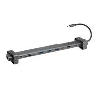 Bluestork Office Pro Hub Hub USB C 10 en 1 - Regleta USB con Carga rápida de 100 W - Adaptador USB-C a HDMI - Ethernet RJ45-3 x USB 3.0 - Lector SD/TF - Compatible con Windows & Mac - 2024