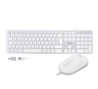 Bluestork Pack Mac - Set Teclado Mac y Ratón USB-C/USB-A Blanco