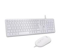 Bluestork - Pack Mac - Teclado Mac y Ratón Blanco USB-C/USB-A AZERTY FR | Con Cable USB-C/USB-A, Teclado Mac Silencioso + Ratón, Blanco, Compatible Mac/iPad