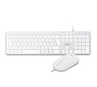 Bluestork Pack Mac - Teclado Mac y Ratón USB-C/USB-A Blanco QWERTY ES