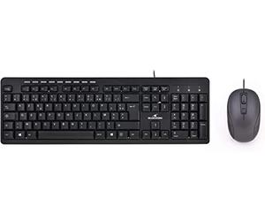 Bluestork - Pack Teclado y Ratón con Cable - QWERTY Layout Español Incluye Ñ, teclado y raton usb 9 atajos multimedia,Compacto y Ultrafino, Conexión USB, teclado ordenador silenciosas- Windows - 2023