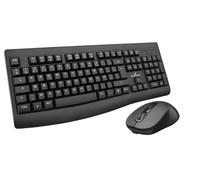 BlueStork - Paquete de Teclado inalámbrico Recargable, Teclado inalámbrico de 12 Teclas Multimedia, ratón ergonómico inalámbrico 1600 dpi, diseño ergonómico, autonomía de 90 Horas, Compatible con