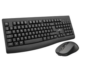 BlueStork - Paquete de Teclado inalámbrico Recargable, Teclado inalámbrico de 12 Teclas Multimedia, ratón ergonómico inalámbrico 1600 dpi, diseño ergonómico, autonomía de 90 Horas, Compatible con