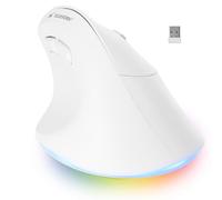 Bluestork - Ratón Ergonómico 800-2400DPI - 6 Botones LED RGB - Raton ergonomico Inalámbrico Prevención del Síndrome del Ratón - Raton inalambrico para PC/Mac/iPad - Blanco para Diertos