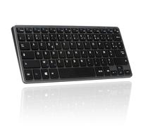 Bluestork - Teclado inalámbrico Bluetooth, Mini Teclado francés Azerty, Teclado Ligero silencioso, Teclado Bluetooth 90h de autonomía, Recargable USB C, 14 accesos directos Multimedia, Negro