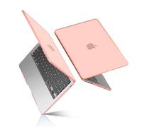 BlueSwan Funda TPU Compatible con MacBook Air 13,6 Pulgadas M4 M3 M2 2026 2025-2022 A3240 A3113 A2681 Mac 13 Marco Anticolisión Carcasa Rígida Plástico Prueba Huellas -(Borde Rosa) Rosa Melocotón Mate