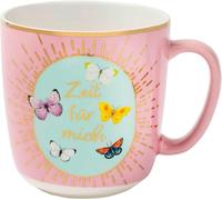 Blütenträume Kaffeebecher "Zeit für mich", 350 ml: Kaffeetasse, Teetasse, Becher aus Porzellan mit Goldakzenten ¿ Hochwertiges Gift Freunde Auszeit