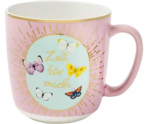 Blütenträume Kaffeebecher "Zeit für mich", 350 ml: Kaffeetasse, Teetasse, Becher aus Porzellan mit Goldakzenten ¿ Hochwertiges Gift Freunde Auszeit