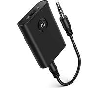 Bluetooth 5.0 Transmisor Adaptador, Bluetooth 2 en 1 Transmisor y Receptor de 3,5 mm de Salida estéreo, Bluetooth Audio aptX Dual Pairing Adaptador para TV Auriculares PC Portátil Altavoz Coche