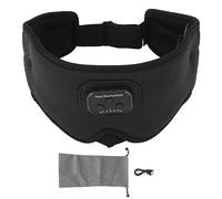 Bluetooth 5.2 - Cadenas de sueño inalámbricas 3D Sleep Sleeping Music Phathones For Side Sleeper with 20 White Noise Timing (Negro)