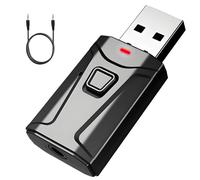 Bluetooth 5.3 USB Receptor, Adaptador Bluetooth USB 4en1 con Cable Aux de 3.5 mm para TV PC Coche Estéreo Altavoces Switch 2 PS5/4 Pro Consola de Juegos con Micrófono Soporte Auriculares Altavoz