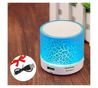 Bluetooth Altavoz subwoofer LED de Colores Mini Altavoces Audio inalámbrico grieta Apoyo TF Tarjeta AUX con micrófono Portátil(Blauw)