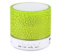 Bluetooth Altavoz subwoofer LED de Colores Mini Altavoces Audio inalámbrico grieta Apoyo TF Tarjeta AUX con micrófono Portátil(Groen)