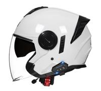 Bluetooth Casco Jet Moto Bluetooth Integrado DOTECE Homologado Casco Moto Abierto Cascos Half-Helmet con Doble Visera Cruiser Chopper Biker Racing Cascos 4,XL:61-62CM