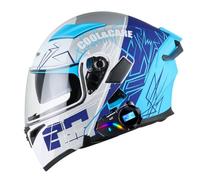 Bluetooth Casco Moto Modular Homologado DOTECE Casco Moto Integral Abatible Hombre Mujer Cascos Motocicleta con Doble Visera Casco Integrales Ventilazione 7,L:59-60CM
