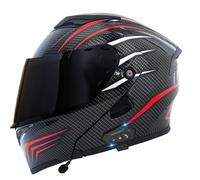 Bluetooth Cascos Modulares De Moto Casco Abatible Integrales ECEDOT Homologado Cascos Modular Integrado De Motocicleta con Doble Visera Casco Motocross Hombres Y Mujeres C,XL:61-62CM