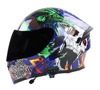 Bluetooth Cascos Modulares De Moto Casco Abatible Integrales ECEDOT Homologado Cascos Modular Integrado De Motocicleta con Doble Visera Casco Motocross Hombres Y Mujeres W,L:59-60CM