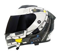 Bluetooth Cascos Modulares De Moto Casco Abatible Integrales ECEDOT Homologado Cascos Modular Integrado De Motocicleta con Doble Visera Casco Motocross Hombres Y Mujeres S,S:55-56CM