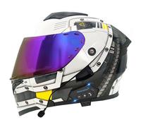 Bluetooth Cascos Modulares De Moto Casco Abatible Integrales ECEDOT Homologado Cascos Modular Integrado De Motocicleta con Doble Visera Casco Motocross Hombres Y Mujeres U,S:55-56CM