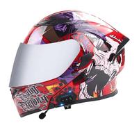 Bluetooth Cascos Modulares De Moto Casco Abatible Integrales ECEDOT Homologado Cascos Modular Integrado De Motocicleta con Doble Visera Casco Motocross Hombres Y Mujeres P,XXXL:65-66CM