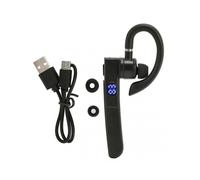 Bluetooth Earpiece Hands Free Single Ear Wireless Headset Noise Reduction Digital Display IPX7 Waterproof Voice Control Smart Assistant