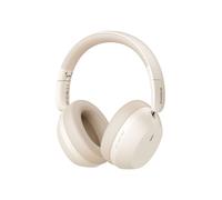 Baseus Auriculares Bluetooth sobre la Oreja con Graves potentes, 50 Horas de autonomía, claridad de Llamadas ENC, Aislamiento del Ruido, Ajuste cómodo, Ligeros y Plegables (Blanco)
