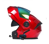 Bluetooth Integrado Casco con Doble Visera Moto Modular Cascos Integrales,Casco Abatible Doble Lente Sistema De Ventilación Forro Extraíble ECE Homologado Adultos para Mujeres Y Hombres