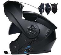 Bluetooth Integrado Casco Moto Modular para Mujeres Hombres, Cascos Integrales ECE Homologado, Casco Abatible con Doble Visera Cascos De Motocicleta