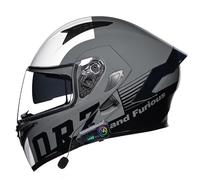 Bluetooth modular motocicleta casco con doble visión, cara completa Flip up cascos integrados motocicleta para adultos hombres mujeres, comunicación Bluetooth incorporado 04/M