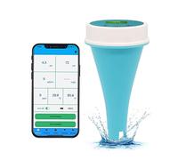 Bluetooth Piscina Agua Ensayador 6 en 1 Medidor de EC/Salinidad/pH/ORP/Temperatura/Cloro Metro, Inalámbrico Flotante Elegante Piscina Monitor Agua Ensayador para Piscinas, Jacuzzis y Spas de Natación