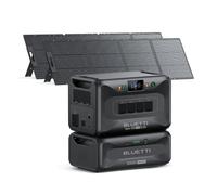 BLUETTI AC300 & B300K Generador Solar con 2 200W Paneles Solares, 3072Wh con Carga Solar de 2400W, Salida CA de 3000W, Energía Portátil para Aventuras en Autocaravana