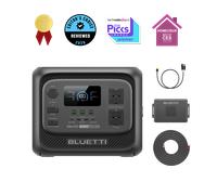 BLUETTI Elite 300 Estación de Energía Portátil | 2.400 W, 3.014,4 Wh - Elite 300 + Charger 2 + Cable de entrada DC | 2.400 W, 3.014,4 Wh | Cargador dual coche + solar 1.200 W