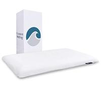 Bluewave Bedding - Almohada de espuma viscoelástica de gel hiperfina para personas que duermen boca abajo y boca arriba, diseño delgado y plano para alineación cervical del cuello y sueño más profundo