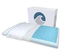 Bluewave Bedding CarbonBlue MAX Cool - Almohada de Espuma viscoelástica de Gel Ultra Delgada para Personas Que Duermen Boca Abajo y Boca Arriba, diseño Delgado y Plano con enfriamiento avanzado (2.75