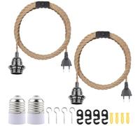 BlueXP 2 Piezas Portalámparas E27 con Interruptor Adaptador de Lámpara con Enchufe con 2 Piezas Cable de 4,5M Cable Bases DIY Candelabro Colgante Lámpara para Comedor Sala Bar Cafetería