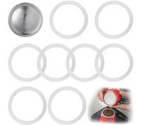 BlueXP 8 Anillos de Sellado para Cafetera Espresso y Colador Junta de Repuesto para Café goma de Silicona para 3 tazas Cafeteras de Café Espresso Moka Parte Superior de la olla