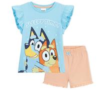 Bluey 2 Piezas Pijama Niño y Niña Camiseta y Pantalón Manga Corta Algodón - Ropa de Verano 2-6 Años