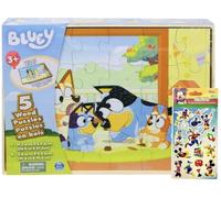 Bluey 5 Wood Puzzles with Storage Box, 72 Exclusive Mickey Mou (Importación USA)