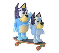 Bluey and Bandit Skateboarding Dad: Figuras de acción articuladas de 2.5 Pulgadas, Paquete de 2 Juguetes coleccionables Oficiales
