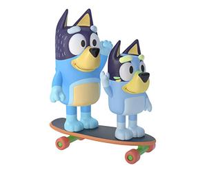 Bluey and Bandit Skateboarding Dad: Figuras de acción articuladas de 2.5 Pulgadas, Paquete de 2 Juguetes coleccionables Oficiales