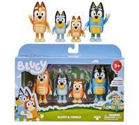 Bluey Pack de 4 Figuras Familia, 6,3-7,6 cm | Incluye a Bluey, Bingo, Bandit y Chilli; figuras articuladas de 6,3-7,6 cm; juguete a partir de 3 años