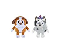 Bluey and Friends - Animali di peluche morbidi da 2 pacchetti (Princess Muffin & Winton) di circa 6 pollici - coccolosi giocattoli lussuosi per bambi