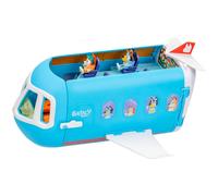 Bluey - Avión 3 en 1, Piloto y Bingo se Van de Vacaciones y el Avión Convierte en Hotel, Barco y en Playa, 10 Accesorios Incluidos, Juguete con Sonidos, +3 años, Famosa (BLY75000)