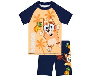 Bluey Bañador Natacion Niño, Set De Bañador Niño con Motivo Bingo, Set De Top Y Shorts para Natación Niños, Naranja 5-6 años