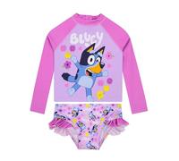 Bluey Bañador Niña, Traje De Baño Niñas Manga Lunga, Bañador Natacion Niña con Volantes | Rosa 4-5 años